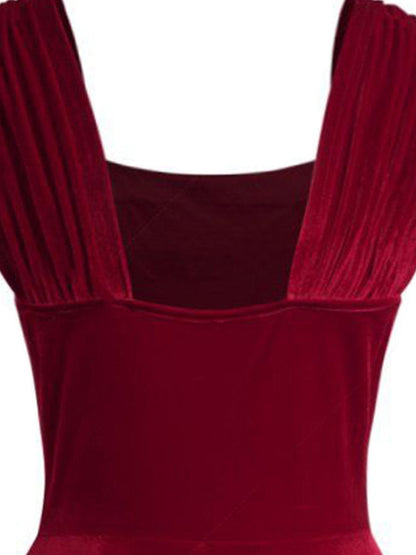 Burgundy Love Heart Gold Button 1950S Vintage Dress